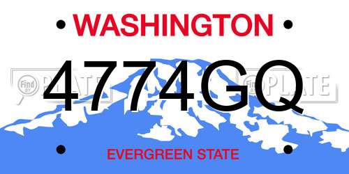 4774GQ Washington License Plate