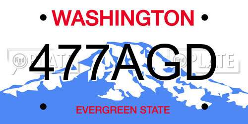 477AGD Washington License Plate