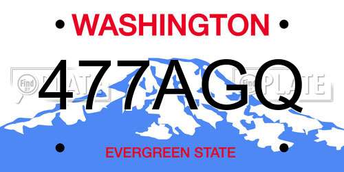 477AGQ Washington License Plate