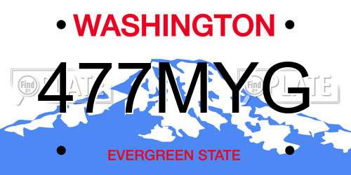 477MYG Washington License Plate