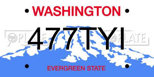 477TYI Washington License Plate