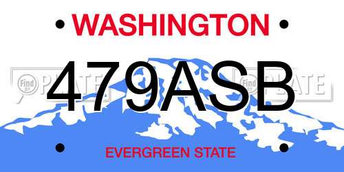 479ASB Washington License Plate