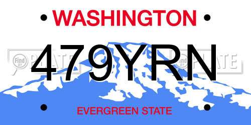 479YRN Washington License Plate