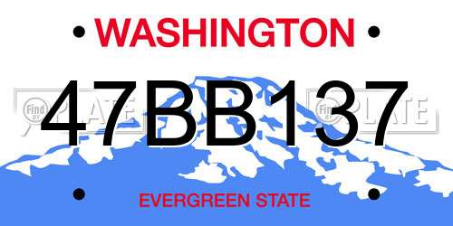 47BB137 Washington License Plate