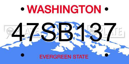 47SB137 Washington License Plate
