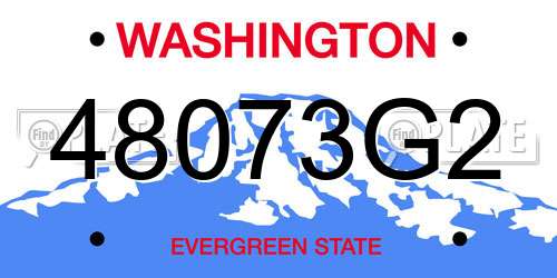 48073G2 Washington License Plate