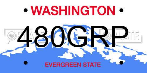 480GRP Washington License Plate