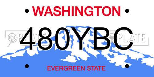 480YBC Washington License Plate