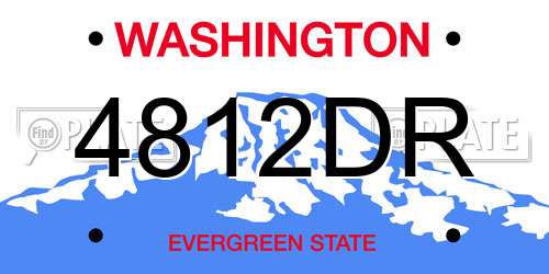 4812DR Washington License Plate