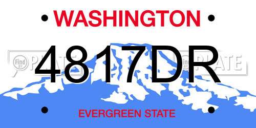 4817DR Washington License Plate