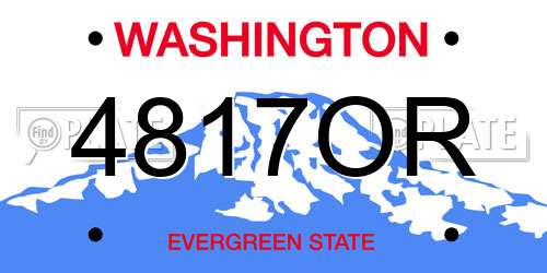 4817OR Washington License Plate