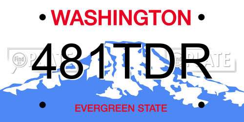 481TDR Washington License Plate