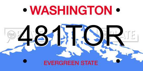 481TOR Washington License Plate