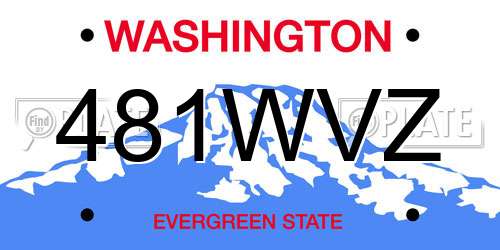481WVZ Washington License Plate