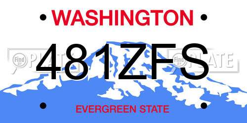 481ZFS Washington License Plate