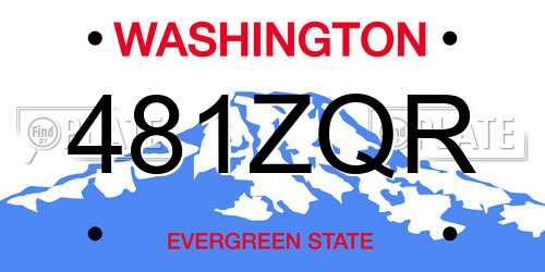 481ZQR Washington License Plate