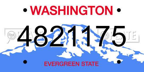 4821175 Washington License Plate