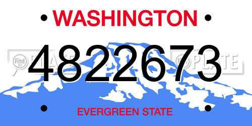 4822673 Washington License Plate