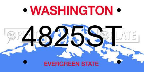 4825ST Washington License Plate