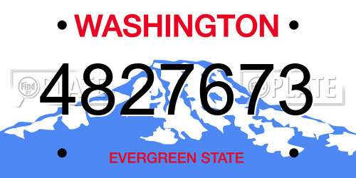 4827673 Washington License Plate