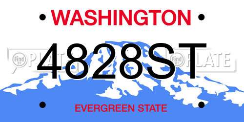 4828ST Washington License Plate
