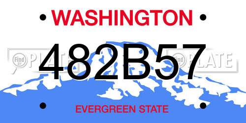 482B57 Washington License Plate