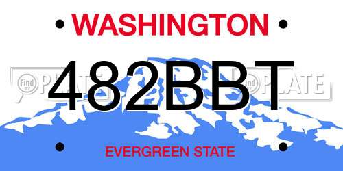 482BBT Washington License Plate