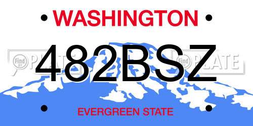 482BSZ Washington License Plate