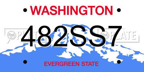 482SS7 Washington License Plate