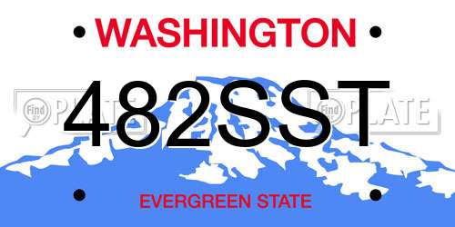 482SST Washington License Plate