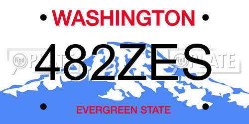 482ZES Washington License Plate
