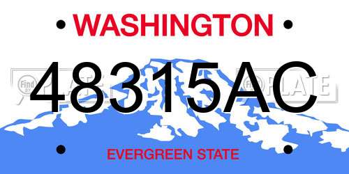 48315AC Washington License Plate