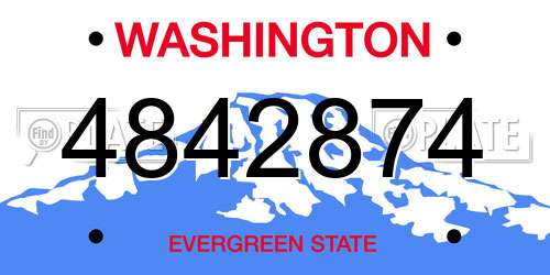 4842874 Washington License Plate