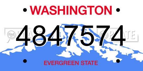 4847574 Washington License Plate