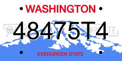 48475T4 Washington License Plate