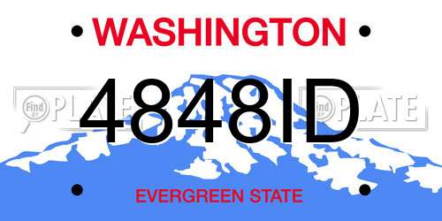 4848ID Washington License Plate