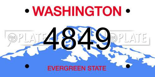 4849 Washington License Plate