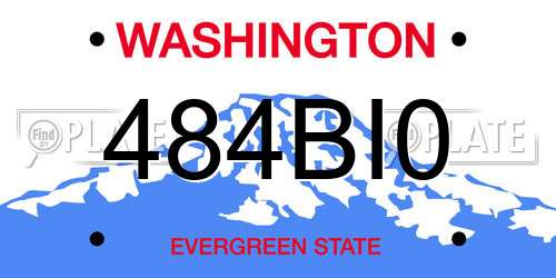 484BI0 Washington License Plate