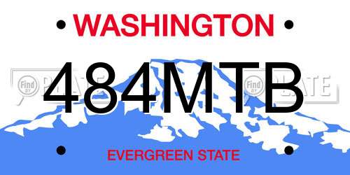 484MTB Washington License Plate
