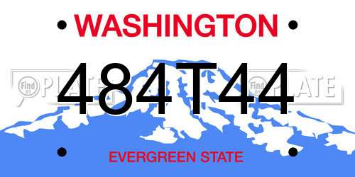 484T44 Washington License Plate