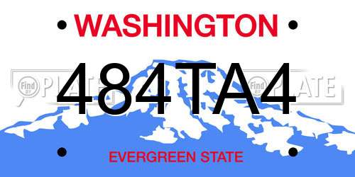 484TA4 Washington License Plate