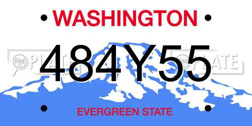 484Y55 Washington License Plate