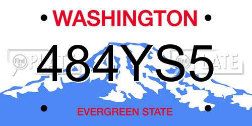 484YS5 Washington License Plate