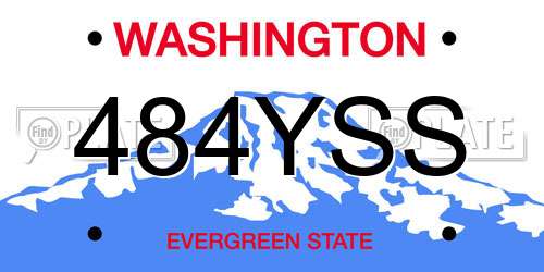 484YSS Washington License Plate