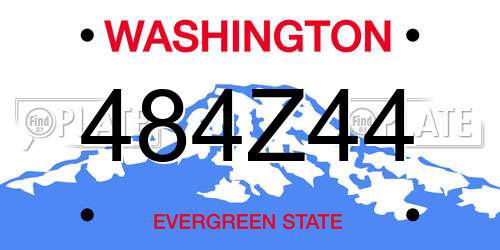 484Z44 Washington License Plate