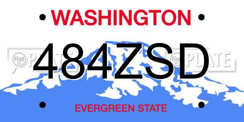 484ZSD Washington License Plate