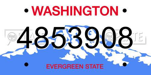 4853908 Washington License Plate
