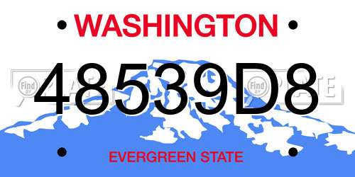 48539D8 Washington License Plate