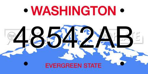 48542AB Washington License Plate