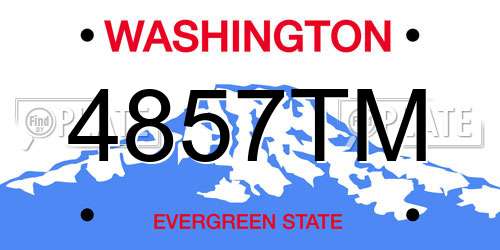 4857TM Washington License Plate